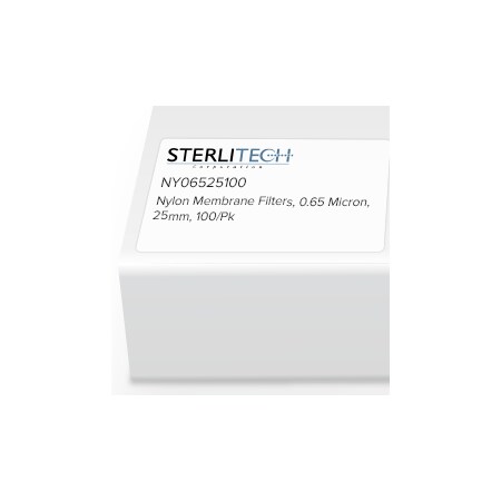Sterlitech Nylon Membrane Filters, 0.65 Micron, 25mm, PK100 NY06525100
